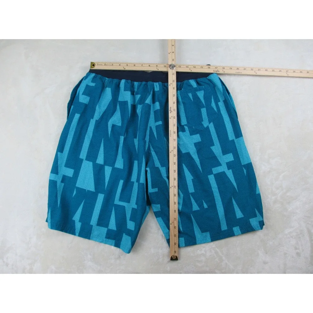 Nike Swim Trunks‎ Mens 2XL XXL Blue Swoosh Lined All Over Print Swim Shorts*